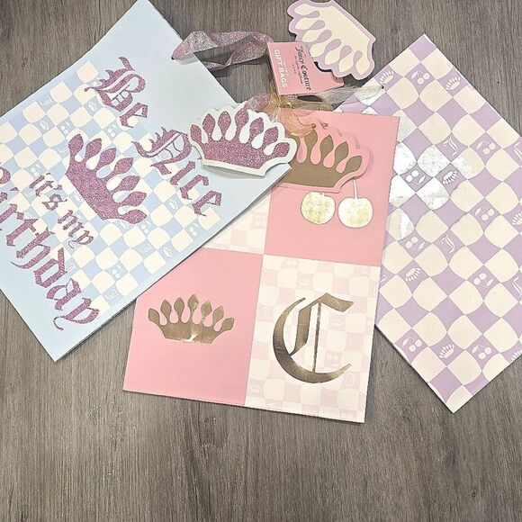 Juicy Couture Home "Be Nice, It's My Birthday" 3-PC Gift Bag & Tag Set - Picture 3 of 4